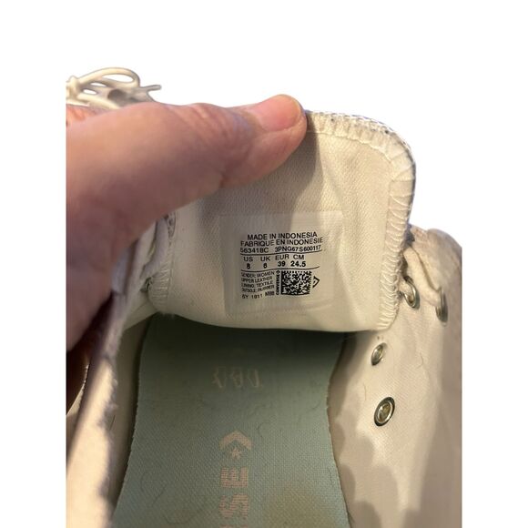 Women's Converse Chuck Taylor All Star Frilly Thrills - Egret - Size 8 - Picture 7 of 8